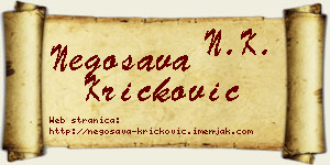 Negosava Kričković vizit kartica